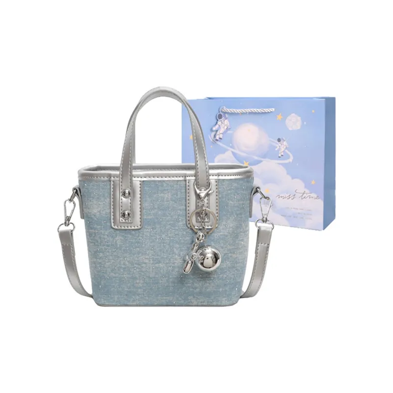 Duoluplo Doron Paul Fabric Shoulder Bag, Crossbody Bag, Handbag Regular Women's Ecru/Pink/Blue/Silver-17