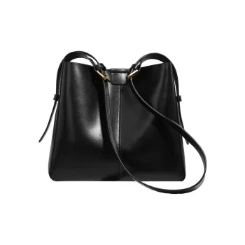 CARTELO Cow Leather Shoulder Bag Regular Women's Black/Salted Caramel/Gold Brown
