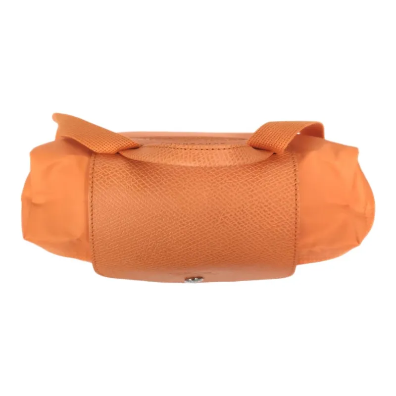 LONGCHAMP Le Pliage Green Recycled Canvas With Leather Trim Backpack Women's Orange-6