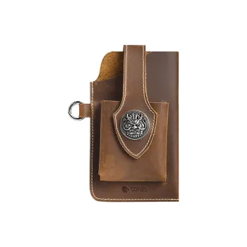 COTECi Cow Leather Cell Phone Pouch Small Size Men's Coffee