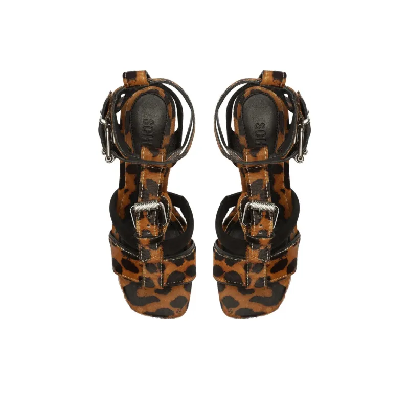 Schutz Chantelle Strap Sandals 14cm Women's Brown Black-3