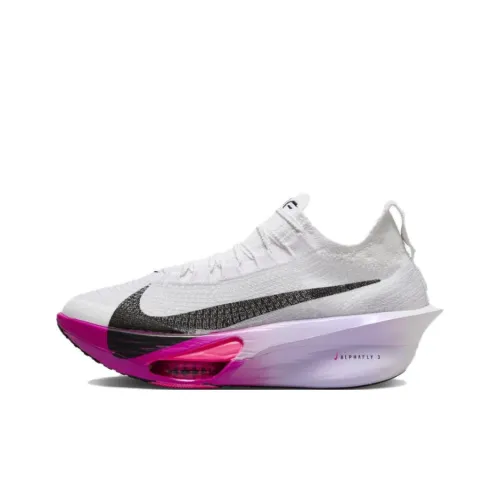 Nike Alphafly 3 Running Shoes Women's Low-Top White/Black/Mahogany Purple/Bright Grape Purple/Ebony Purple/Transparent Pink