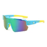 Blue Frame with Yellow Dot and Green Lens