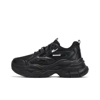 Warrior Casual Versatile Breathable Mesh Platform Height Increasing Chunky Sneakers Women's Black
