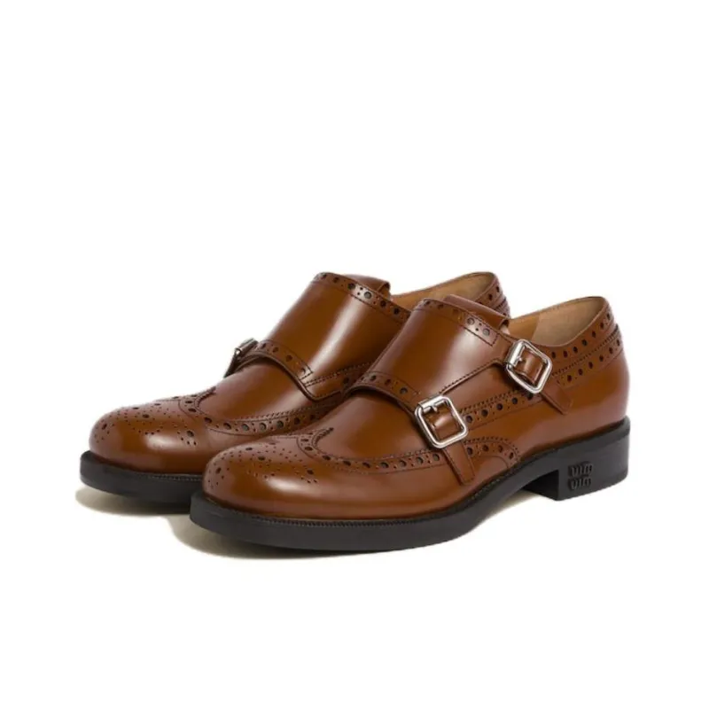 MIU MIU X Church's Leather Brogue Shoes-2