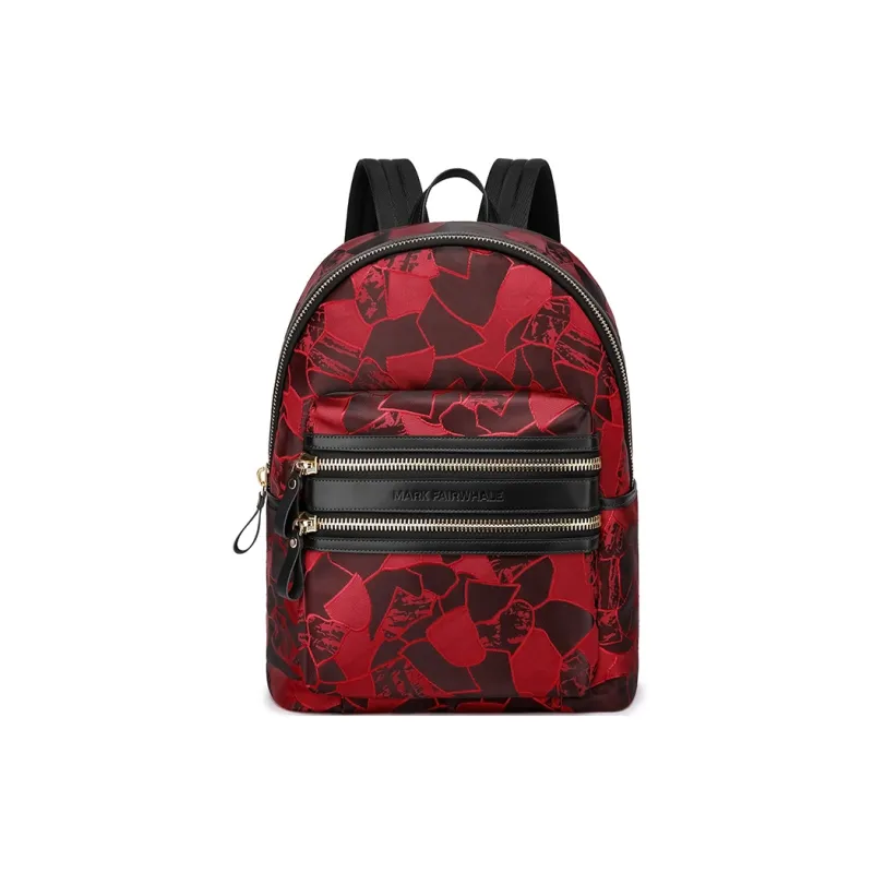 FAIRWHALE Oxford Backpack Men's Gem Black/Navy Blue/Maple Leaf Red-10