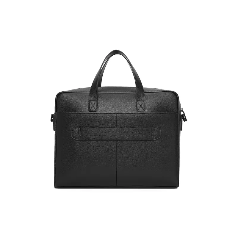 PIERRE CARDIN Large Capacity Computer Cow Leather Briefcase, One Shoulder Handbag, Crossbody Bag Men's-3