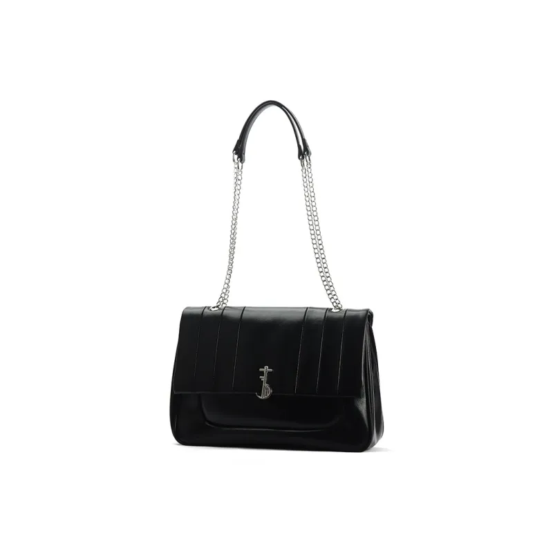 Gudair PU Waxed Leather Shoulder Bag Regular Women's White/Black/Red-0