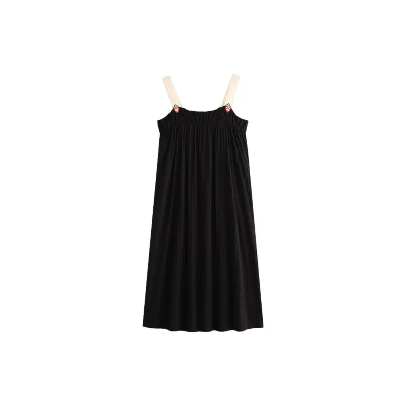 X QINGE Nightgown Summer Women's Black-0