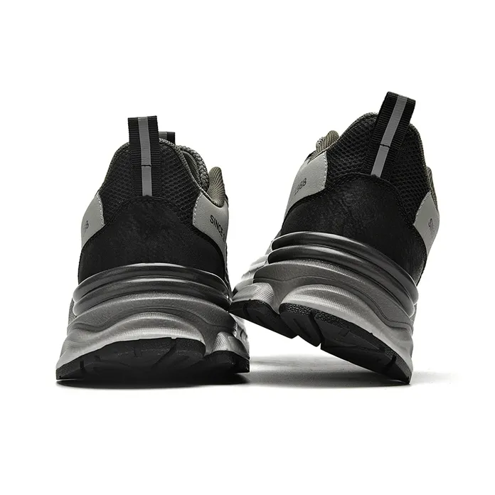 AOKANG Chunky Sneakers Men Low Top Black, Gray-16