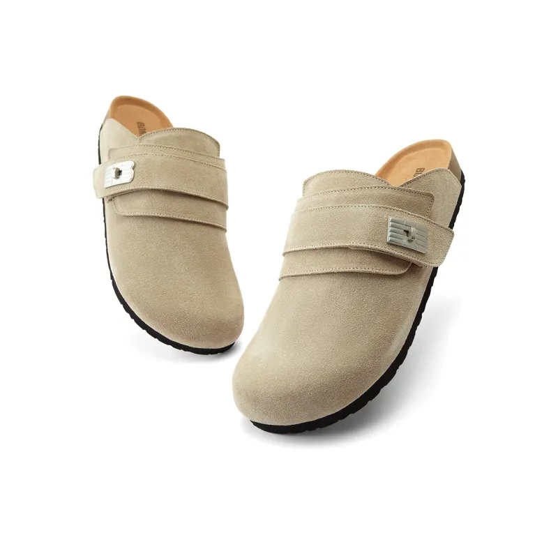 BONELESS Closed Toe Slippers Unisex Light Coffee-3