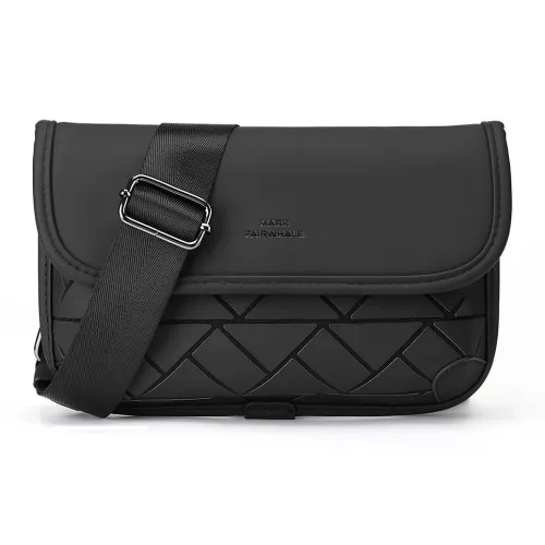 FAIRWHALE PU Crossbody Bag, Shoulder Bag For Men Regular Unisex Black