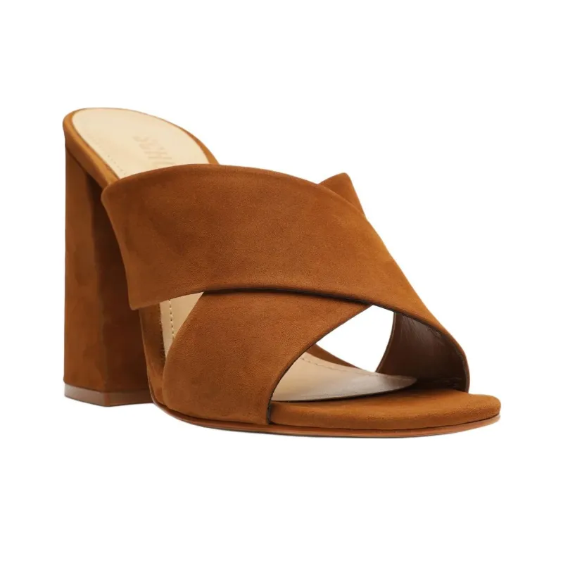 Schutz Slide Slippers 10.5cm Women's Brown-2