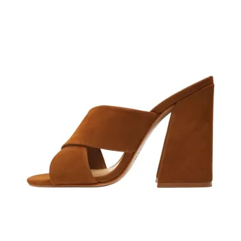 Schutz Slide Slippers 10.5cm Women's Brown