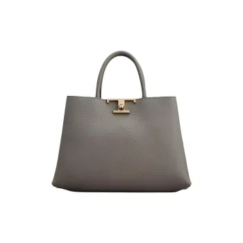 TOD'S T Timeless Logo Plaque Shopping Bag