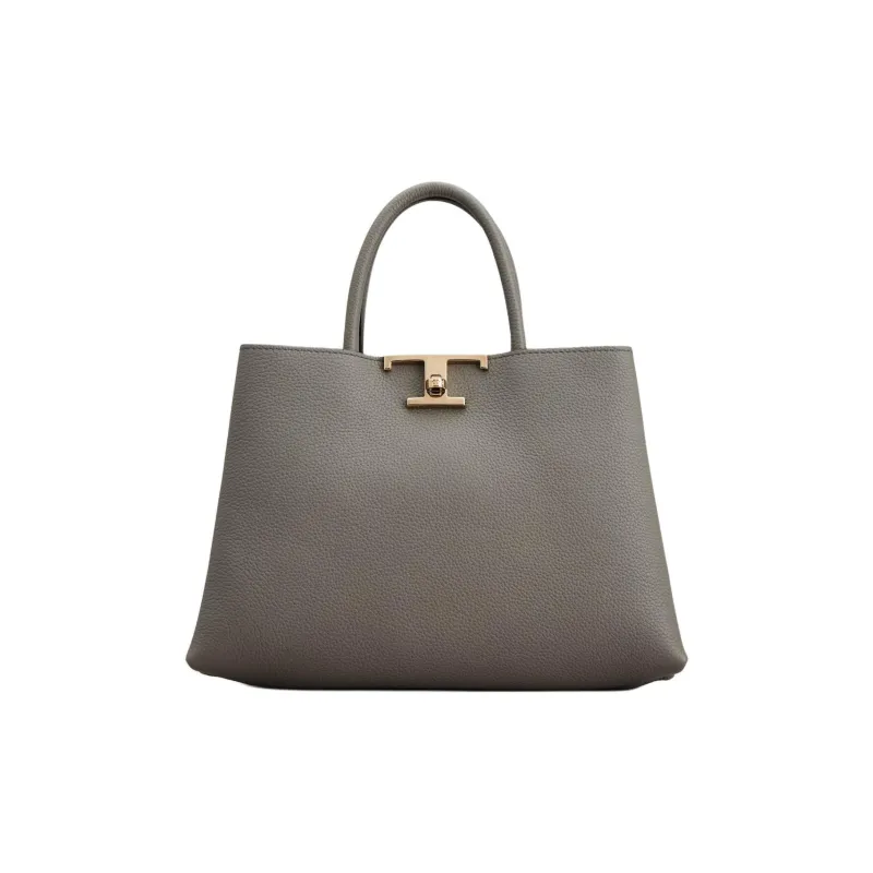 TOD'S T Timeless Logo Plaque Shopping Bag-0