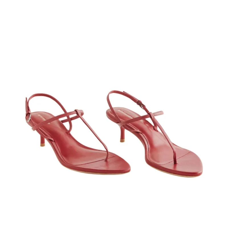 REFORMATION Delphine Strap Sandals 5cm Women's Red-3