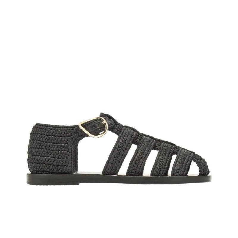 ANCIENT GREEK SANDALS Homeria Roman Sandals Women's Black-1