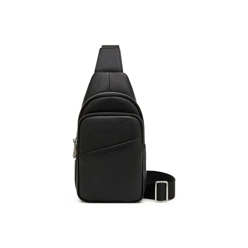 Old man's head Sling Bags Black