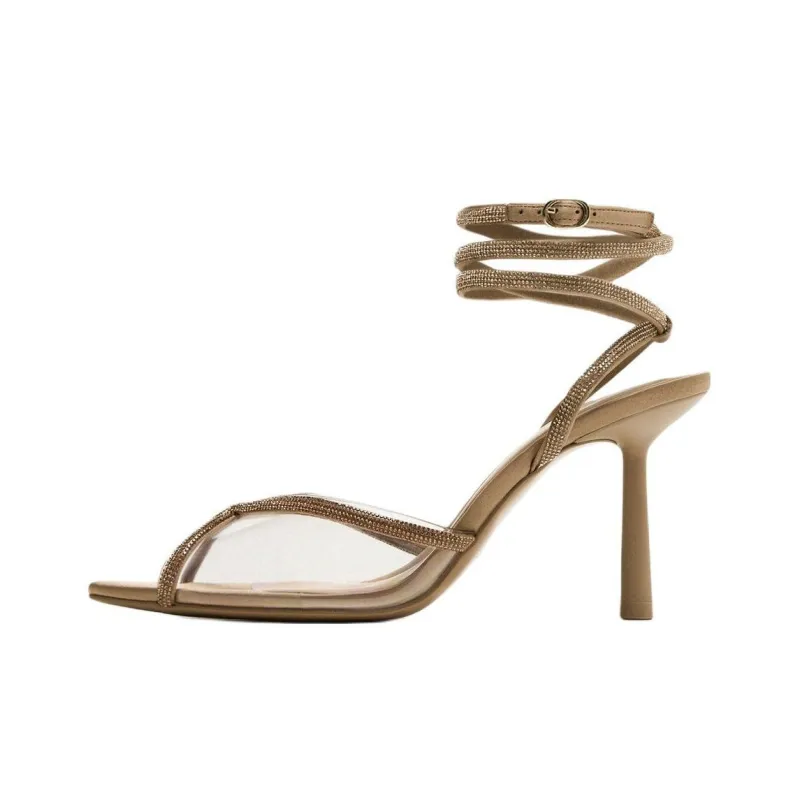 ZARA Roman Sandals 9cm Women's Orange-0