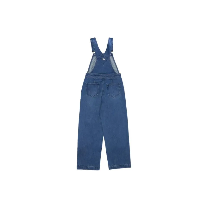 MLB New York Yankees Denim Basic Small Logo New York Yankees Denim Dungarees Overalls Women's Blue-1