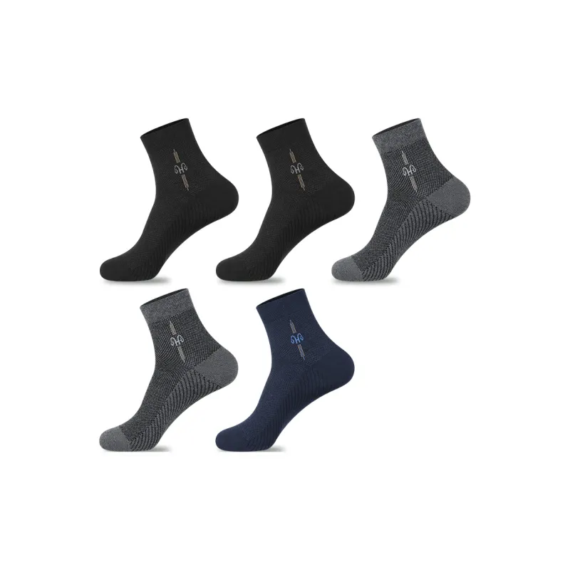 H YXIANG Mid Calf Socks Men's 5 Pack-2