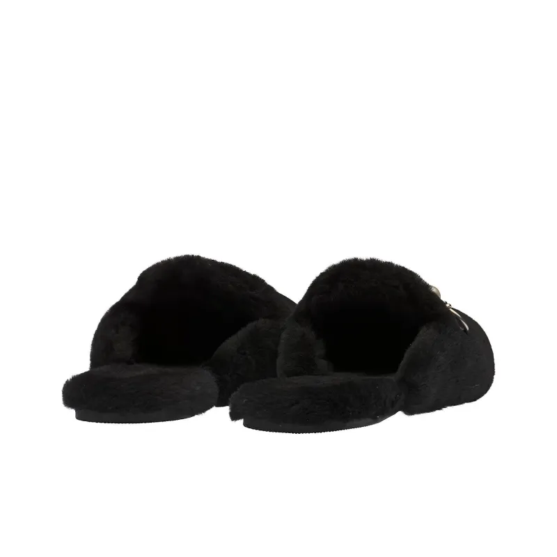 MIU MIU Wrap toe Slippers Women's Black-3