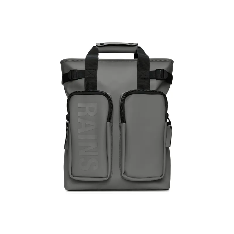 Rains Polyurethane Handbag Backpack Large Size Unisex Black/Green-10