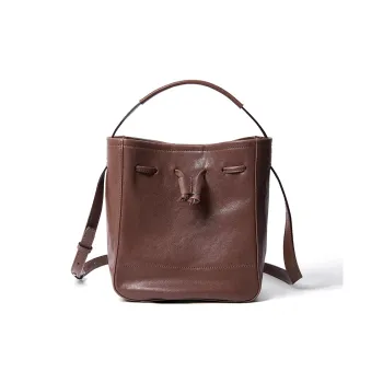 KAISER Top Grain Vegetable Tanned Cow Leather One Shoulder Handbags Women's Coffee/Sunset Yellow/Black