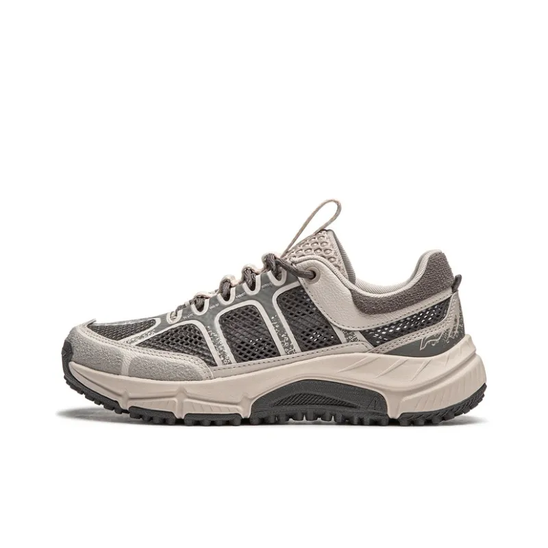 LiNing Yijie LITE Yijie Lite RT Outdoor Cushioning, Wear Resistant Low Top Hiking Shoes Women's Gray-0
