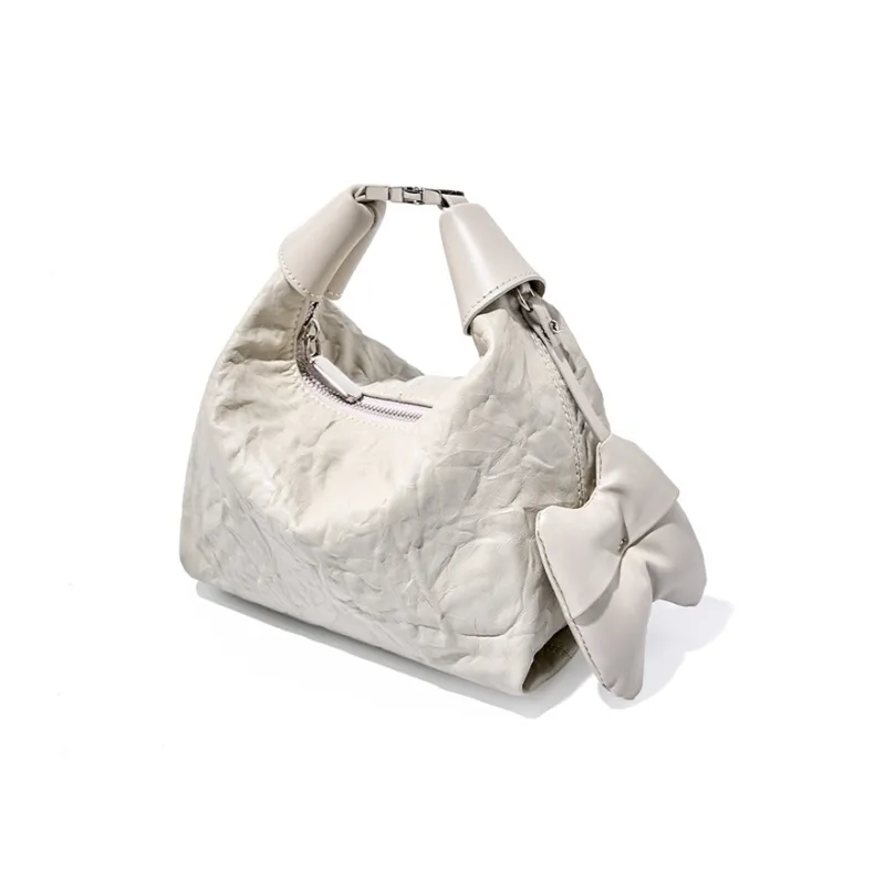 CARTELO Top Grain Cow Leather Shoulder Bag Regular Women's Black Off white-5
