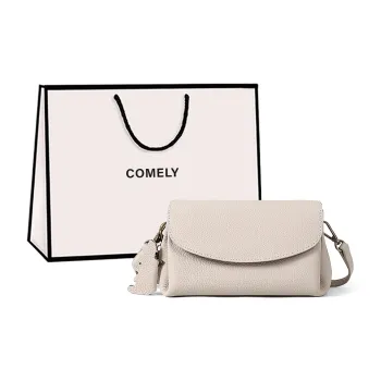 COMELY Cow Leather Bonded Synthetic Leather Crossbody Bags Shoulder Bags Mini Women's Ecru