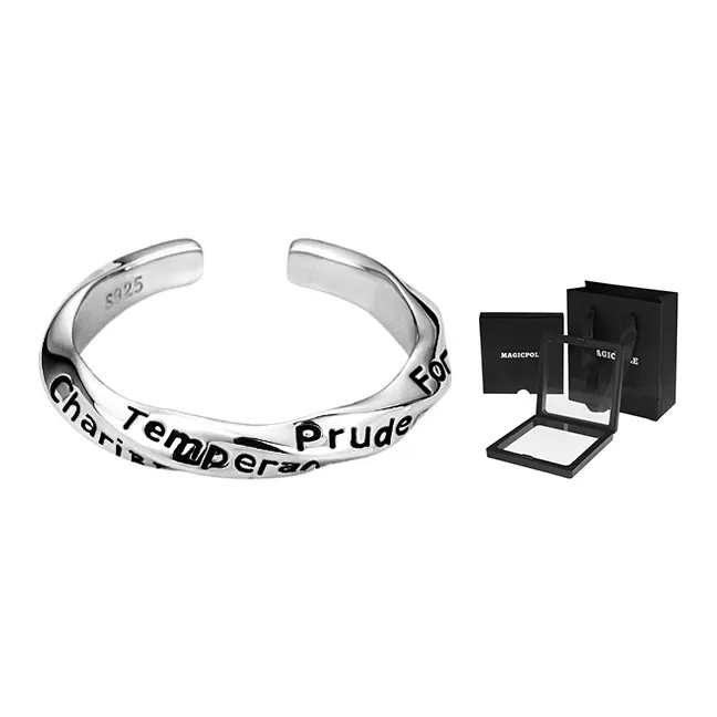 MAGICPOLE 925 Sterling Silver Rings Unisex Silver-5