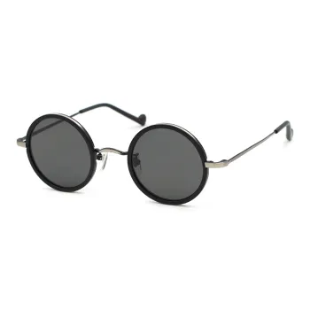 Fujii Taro Plate And Metal Round Sunglasses Unisex