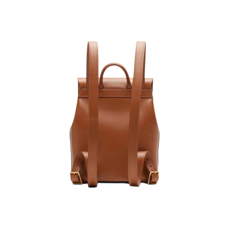 AU DEPART Calfskin Backpack Women's Brandy Brown-2