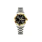 Gold Case Black Dial Two-Tone Gold Steel Band