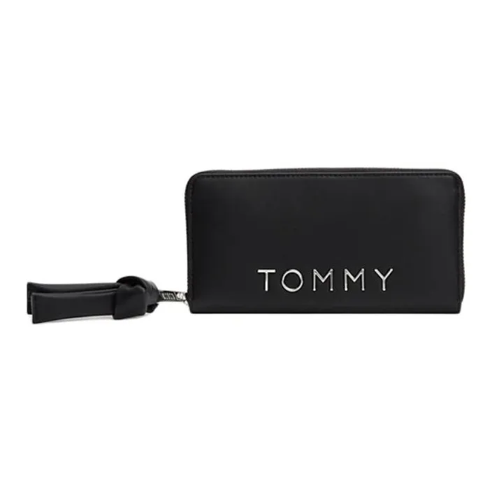 Tommy Hilfiger Polyurethane Wallet Large Size Women's Black-0