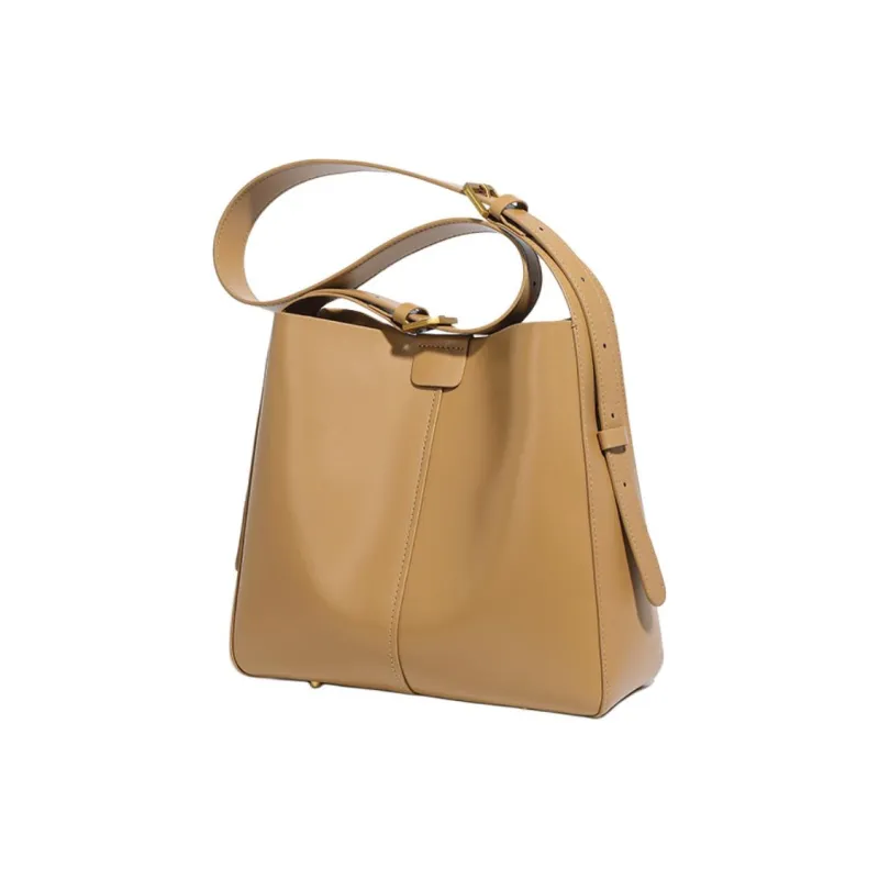 CARTELO Cow Leather Shoulder Bag Regular Women's Black/Salted Caramel/Gold Brown-2