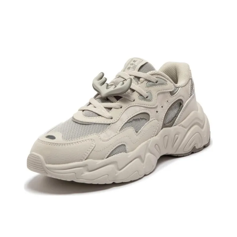 361° Wear Resistant Low Top Chunky Sneakers Women's Beige-1