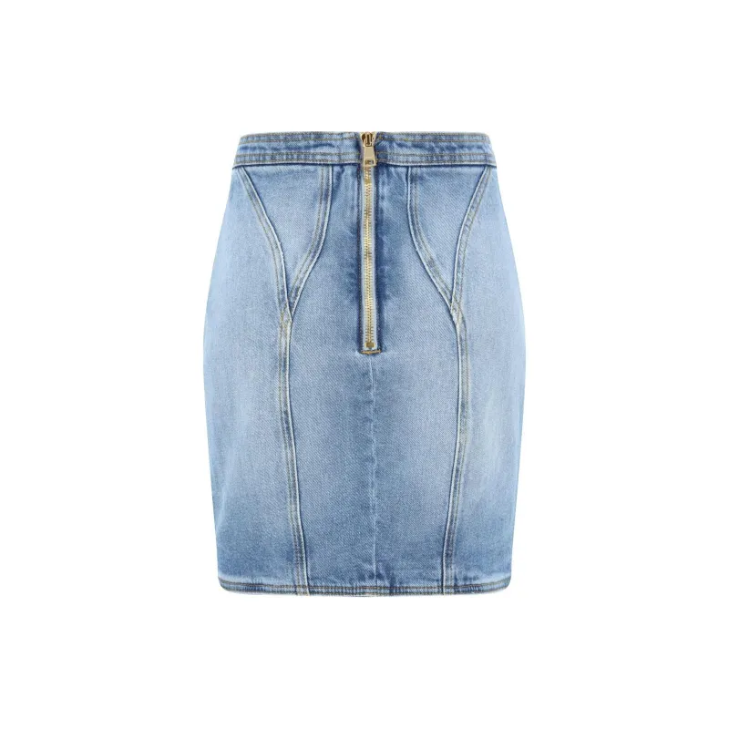 BALMAIN Buttoned Denim Skirt-1