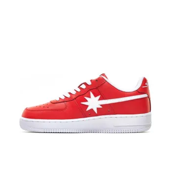 Starwalk Soldier Anti Slip And Wear Resistant Lightweight Low Top Skateboard Shoes Unisex Red White