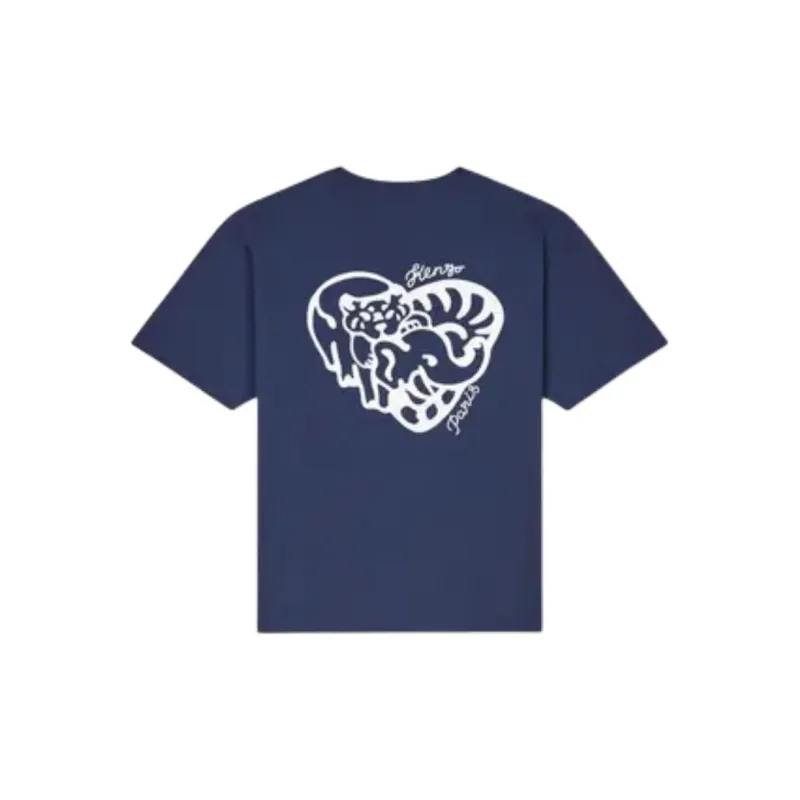 KENZO Heart Embroidered Oversized T Shirt-1