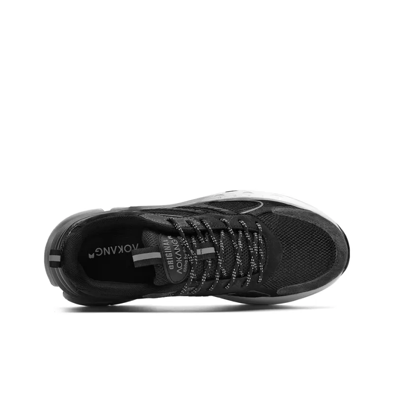 AOKANG Chunky Sneakers Men Low Top Black, Gray-5