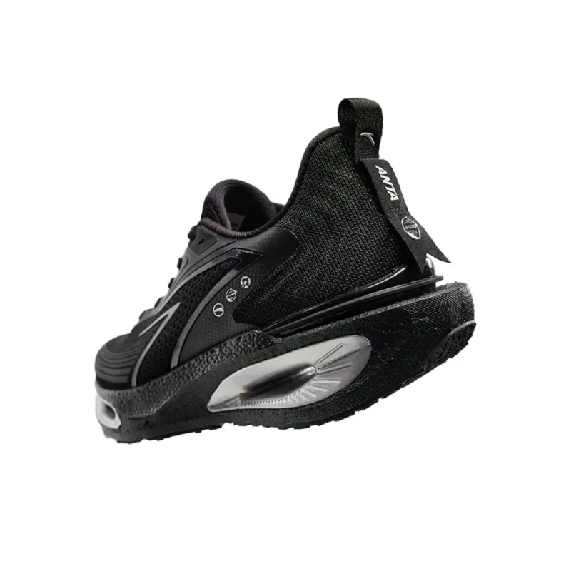 Anta Hole Cushioning, Wear Resistant Low Top Running Shoes Men's Black-3
