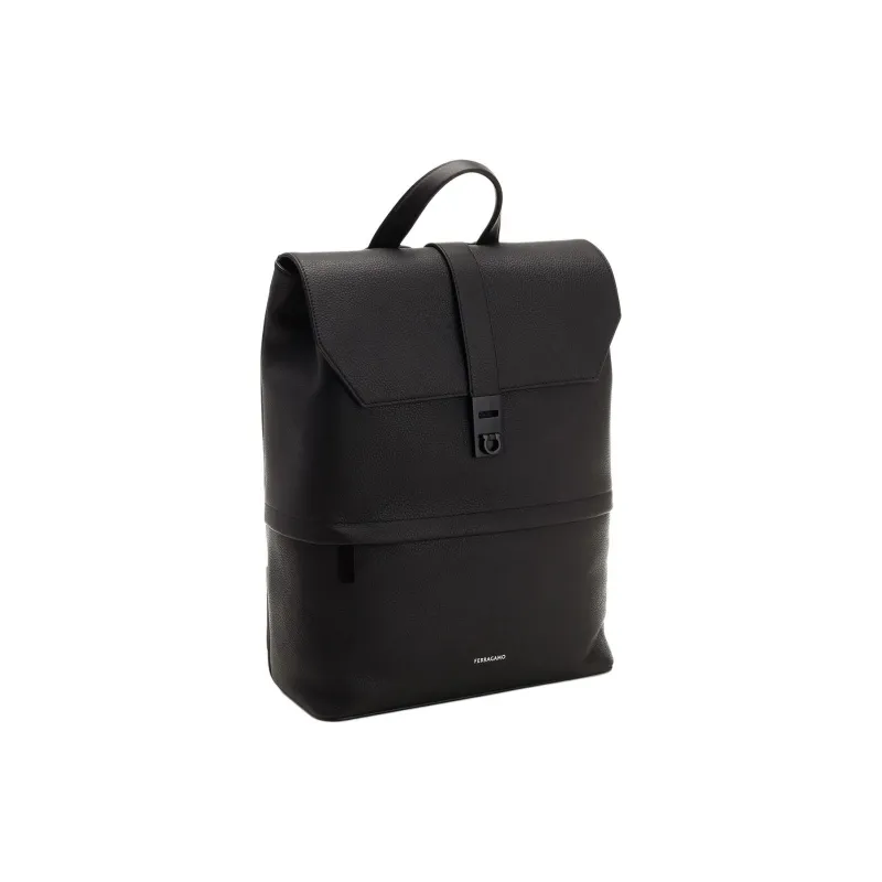 FERRAGAMO Calfskin Backpack Men's Black-1