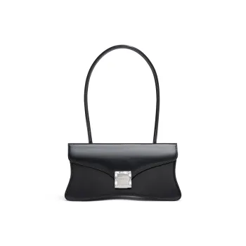 FIEDLE&SISSI Genuine Leather Handbag, Shoulder Bag Regular Women's Piano Black