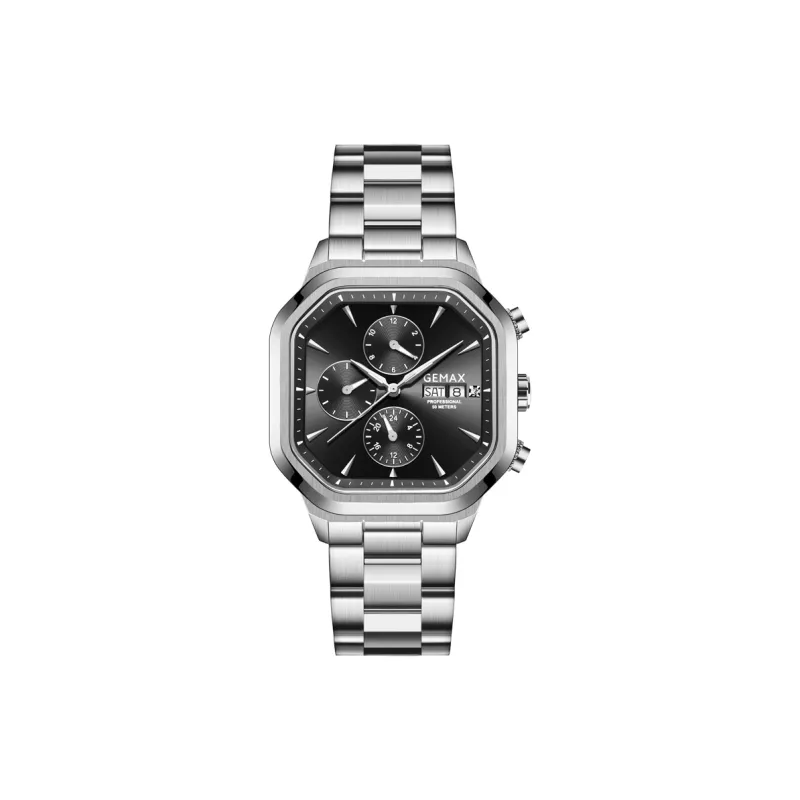 GEMAX Wrist Watch Automatic Mechanical Movement Stainless Steel Watchband Watch Men's Watches White Dial-0