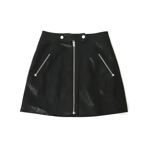 SOON FLOWER Leather Short Skirts Women's Black