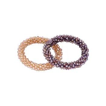 ROYALSASA Rubber Band, Faux Crystal Hair Tie Women's