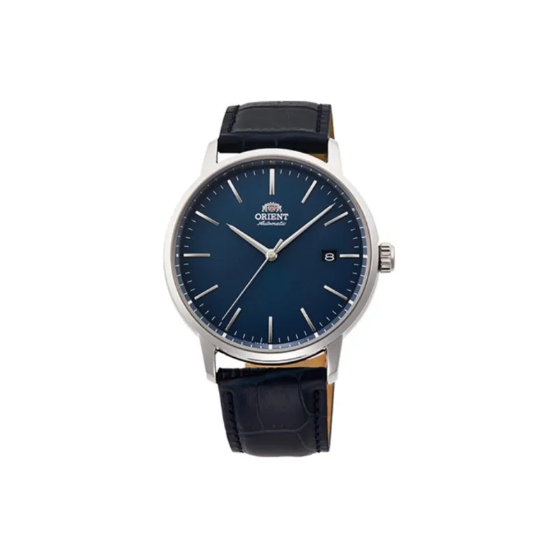 ORIENT Automatic/Manual Mechanical Movement Leather Strap Watch Men's Watches Blue Dial-0